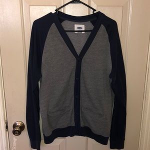 Blue and grey cardigan